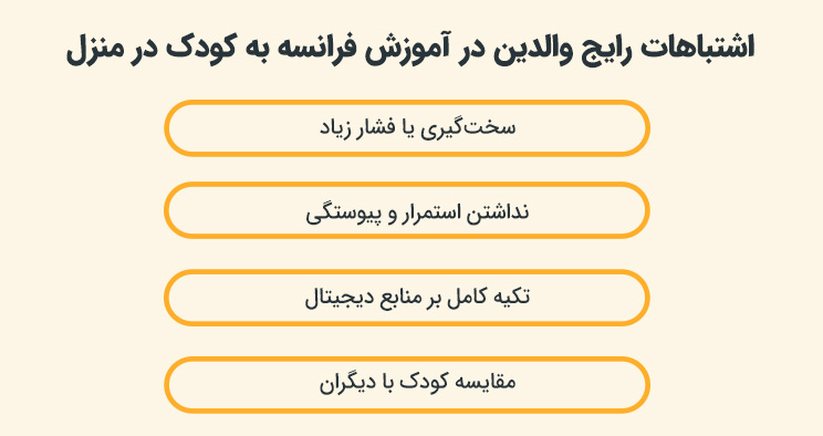 اشتباهات رایج والدین در آموزش فرانسه به کودک در منزل