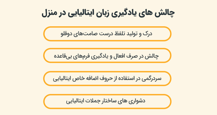 چالش های یادگیری زبان ایتالیایی در منزل