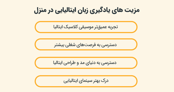 مزیت های یادگیری زبان ایتالیایی در منزل