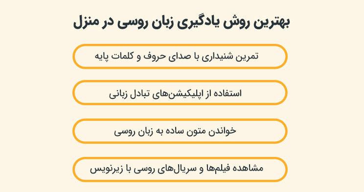 بهترین روش یادگیری زبان روسی در منزل