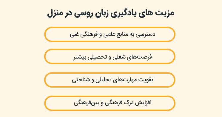 مزیت های یادگیری زبان روسی در منزل
