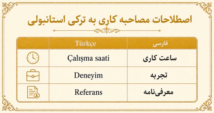 اصظلاحات ترکی برای مصاحبه کاری